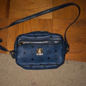 blue mcm crossbody bag